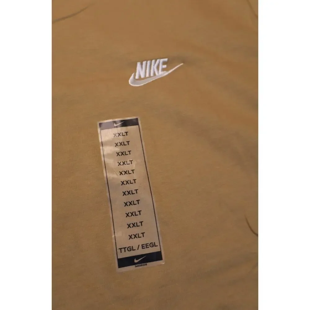 NEW Nike Sportswear Club Men's Tan Short Sleeve Crew Neck T Shirt Tee XXL Tall